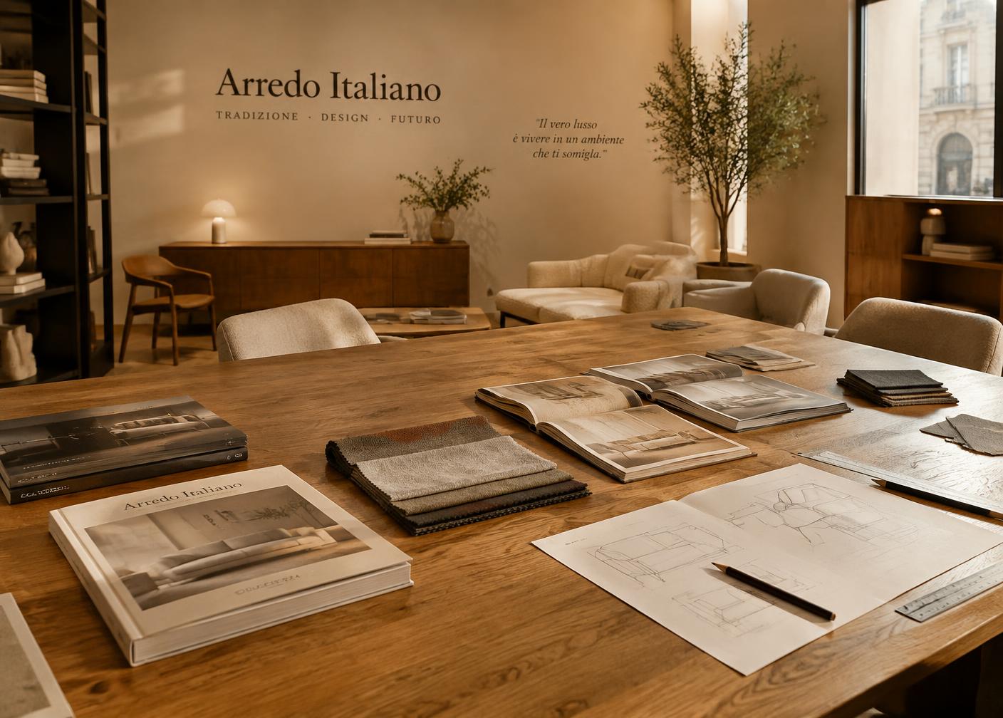 Ufficio con cataloghi e campionari
